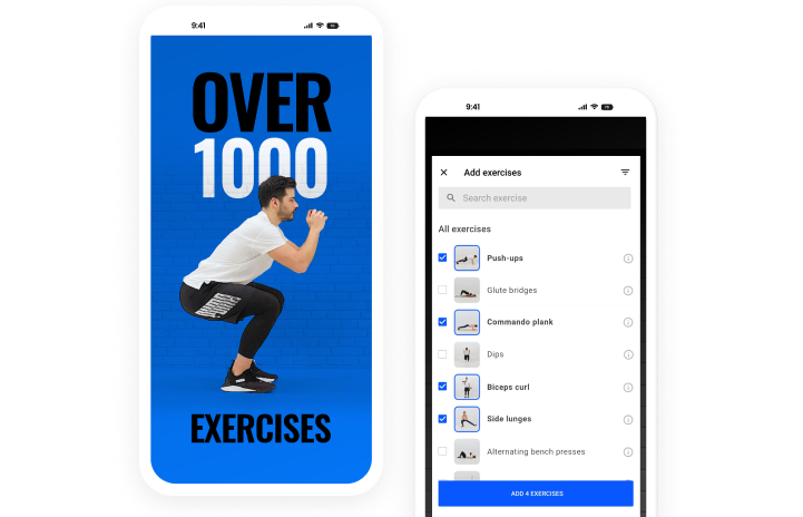 Mobile app dedicated to people who prefer to work out at home